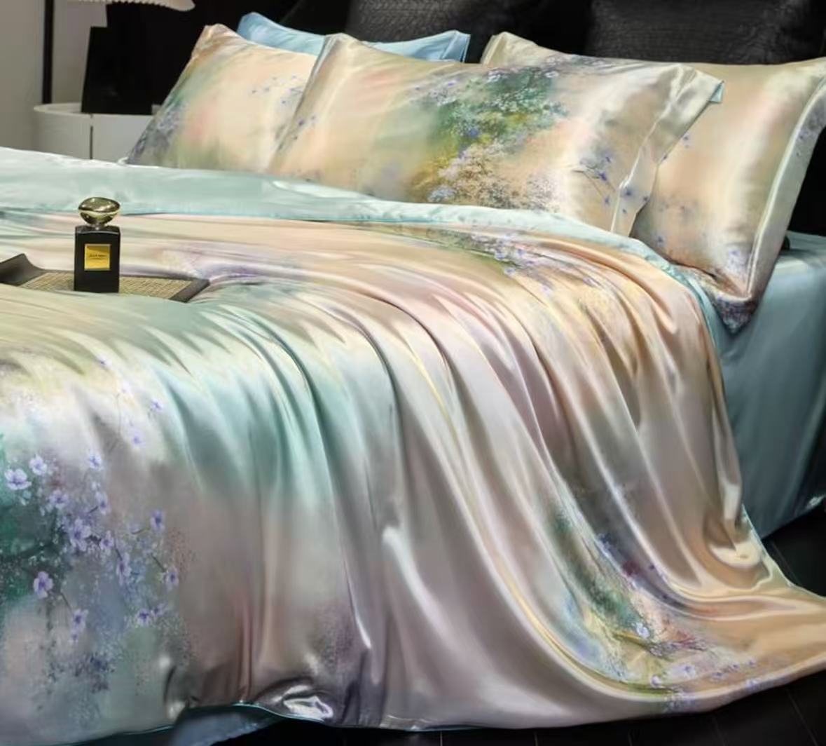 水彩フラワー シルク寝装